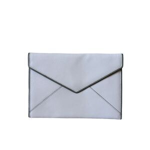 REBECCA MINKOFF Envelope Leo Clutch with Zipper Trim Barely Pink